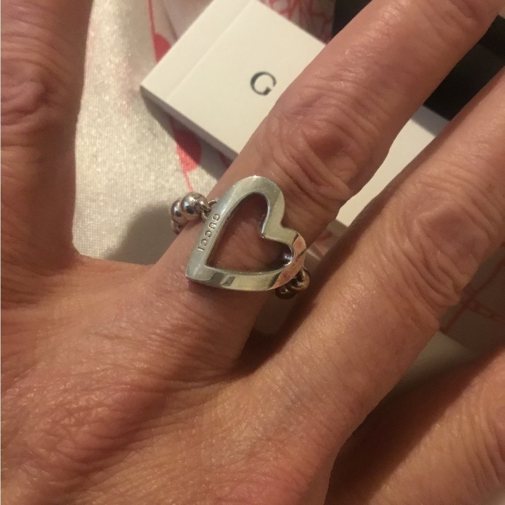 Authentic Gucci Toggle Logo Sterling Silver Heart… - image 6